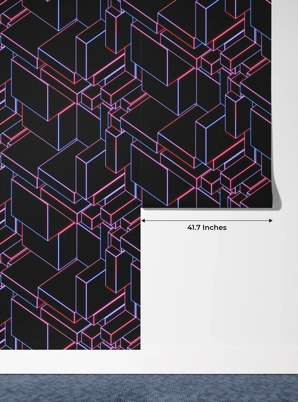 Glowing Futuristic Wallpaper, Abstract Geometric Mural, Oversized Custom Size Wall Art, Non - Woven, Non - Adhesive, Modern Wall Paper, Removable - Adawall Wallpaper - Registered Trade Accounts Only, Wallpaper Wholesale Account - W77642 - Adawall Wholesale - Wallpaper Wholesaler
