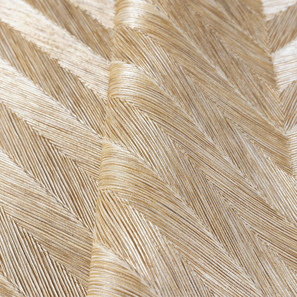 Gold Shiny Chevron Wallpaper, Deep Embossed Luxury Shimmering Geometric Pattern Wall Paper, Large Non-Pasted 114 sq ft Roll - Walloro High End Wallcoverings & More