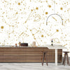 Golden Constellation Wallpaper, White Background Mural, Oversized Custom Size Wall Art, Non - Woven, Non - Adhesive, Modern Wall Paper, Removable - Adawall Wallpaper - Registered Trade Accounts Only, Wallpaper Wholesale Account - W77798 - Adawall Wholesale - Wallpaper Wholesaler
