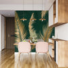 Golden Palm Leaves Wallpaper, Luxury Dark Green Art Background Mural, Oversized Custom Size Wall Art, Non - Woven, Non - Adhesive, Modern Wall Paper, Removable - Adawall Wallpaper - Registered Trade Accounts Only, Wallpaper Wholesale Account - W77514 - Adawall Wholesale - Wallpaper Wholesaler