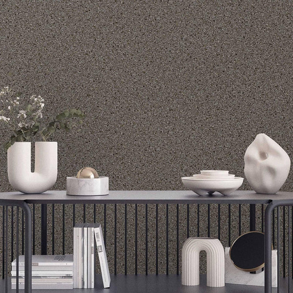 Granite Design 3D Embossed Wallpaper, Dark Neutral Color Realistic Sandstone Texture Wallcovering, Home and Commercial Use - Walloro High End Wallcoverings & More