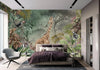 Gray Tropical Forest Theme Wallpaper, Animals Wall Mural, Giraffe, Birds, Leaves, Jungle, Non - Pasted, Large Wall Art, Removable, Nature Theme - Adawall Wallpaper - Registered Trade Accounts Only, Wallpaper Wholesale Account - A312-3 - Adawall Wholesale - Wallpaper Wholesaler