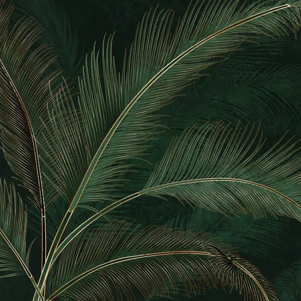 Green Exotic Palm Leaves Wallpaper, Dark Luxury Art Background Mural, Oversized Custom Size Wall Art, Non - Woven, Non - Adhesive, Modern Wall Paper, Removable - Adawall Wallpaper - Registered Trade Accounts Only, Wallpaper Wholesale Account - t_W77513 - Adawall Wholesale - Wallpaper Wholesaler