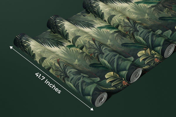 Green Jungle Wallpaper, Tropical Leaves Wall Mural, Oversized Custom Size Wall Art, Non - Woven, Non - Adhesive, Modern Wall Paper, Removable - Adawall Wallpaper - Registered Trade Accounts Only, Wallpaper Wholesale Account - W77478 - Adawall Wholesale - Wallpaper Wholesaler