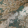 Green Rich Baroque Damask Wallpaper Deep Embossed Shimmering Vintage Design - Walloro High End Wallcoverings & More