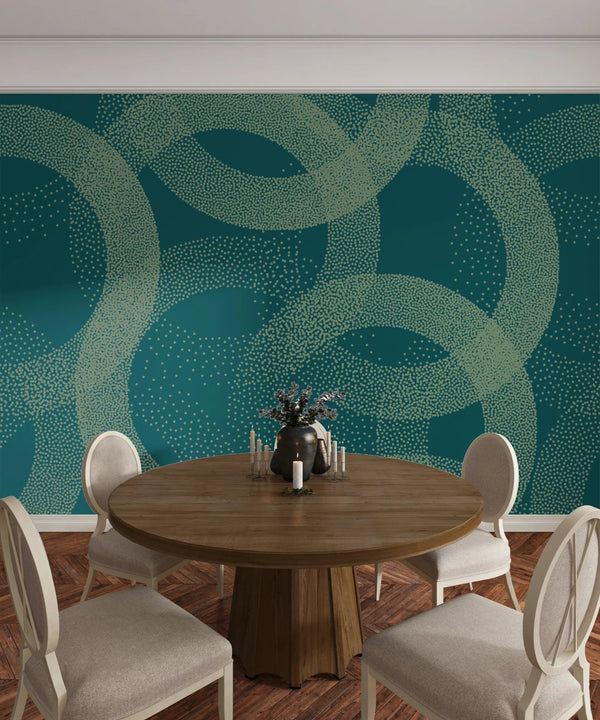 Green Stippled Circles Wallpaper, Seamless Pattern Mural, Oversized Custom Size Wall Art, Non - Woven, Non - Adhesive, Modern Wall Paper, Removable - Adawall Wallpaper - Registered Trade Accounts Only, Wallpaper Wholesale Account - W77587 - Adawall Wholesale - Wallpaper Wholesaler