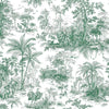 Green Tropical Toile Textured Wallpaper, Stylish Plants Animals Jungle Forest Theme Wallcovering - Adawall Wallpaper - Registered Trade Accounts Only, Wallpaper Wholesale Account - 9909-3 - Adawall Wholesale - Wallpaper Wholesaler