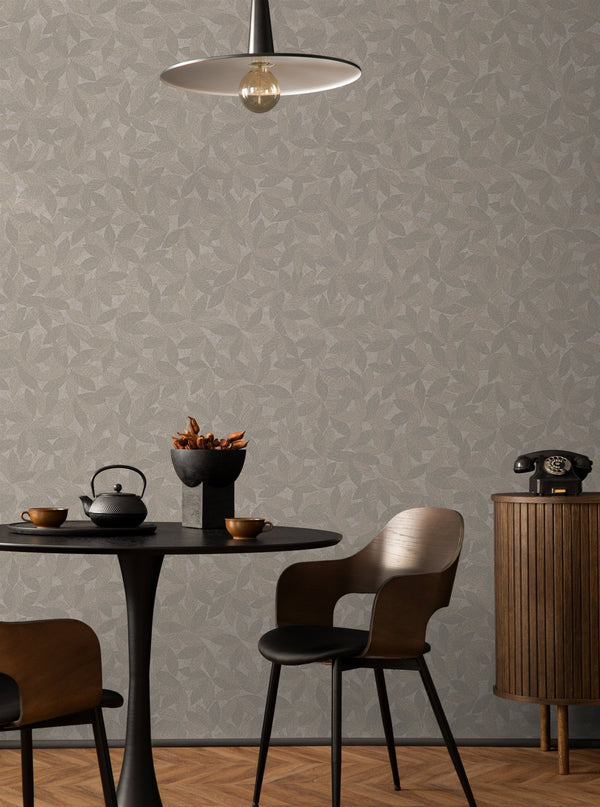 Greige Leaf Pattern Wallpaper, Natural Wallpaper, Modern & Minimalist Wall Covering, Modern Look Neutral Colors Glittering Wallcovering - Adawall Wallpaper -Registered Trade Accounts Only, Wallpaper Wholesale Account - 25109-4 - Adawall Wholesale - Wallpaper Wholesaler