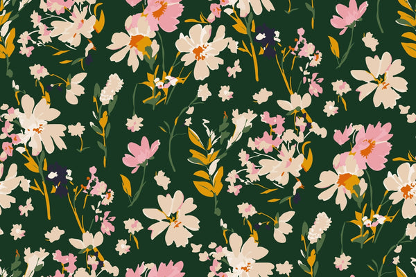 Hand Drawn Floral Wallpaper, Seamless Pattern Mural, Oversized Custom Size Wall Art, Non - Woven, Non - Adhesive, Modern Wall Paper, Removable - Adawall Wallpaper - Registered Trade Accounts Only, Wallpaper Wholesale Account - W78076 - Adawall Wholesale - Wallpaper Wholesaler