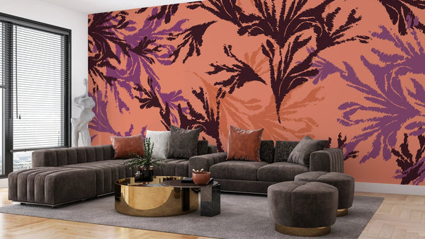 Hand Drawn Leaf Wallpaper, Seamless Pattern Mural, Oversized Custom Size Wall Art, Non - Woven, Non - Adhesive, Modern Wall Paper, Removable - Adawall Wallpaper - Registered Trade Accounts Only, Wallpaper Wholesale Account - W78179 - Adawall Wholesale - Wallpaper Wholesaler