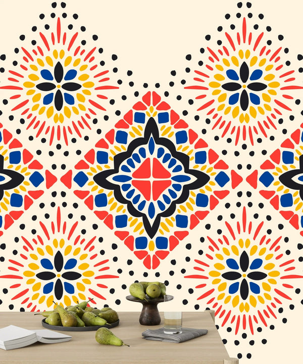 Ikat Colorful Wallpaper, Seamless Pattern Mural, Oversized Custom Size Wall Art, Non - Woven, Non - Adhesive, Modern Wall Paper, Removable - Adawall Wallpaper - Registered Trade Accounts Only, Wallpaper Wholesale Account - W77676 - Adawall Wholesale - Wallpaper Wholesaler