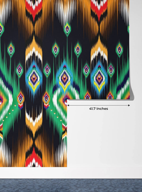 Ikat Ethnic Wallpaper, Abstract Mexican Mural, Oversized Custom Size Wall Art, Non - Woven, Non - Adhesive, Modern Wall Paper, Removable - Adawall Wallpaper - Registered Trade Accounts Only, Wallpaper Wholesale Account - W77871 - Adawall Wholesale - Wallpaper Wholesaler