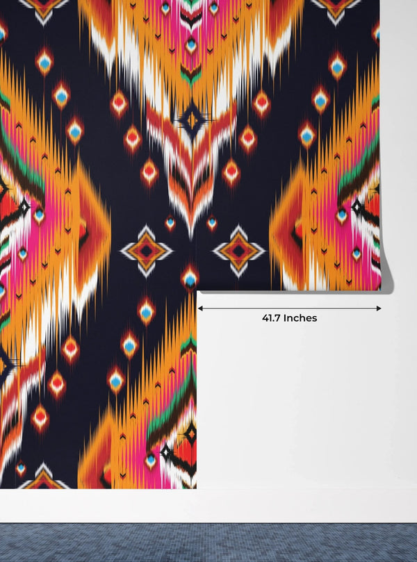 Ikat Ethnic Wallpaper, Abstract Mural, Oversized Custom Size Wall Art, Non - Woven, Non - Adhesive, Modern Wall Paper, Removable - Adawall Wallpaper - Registered Trade Accounts Only, Wallpaper Wholesale Account - W77869 - Adawall Wholesale - Wallpaper Wholesaler