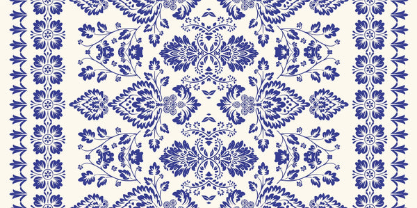 Ikat Floral Paisley Wallpaper, White Background Mural, Oversized Custom Size Wall Art, Non - Woven, Non - Adhesive, Modern Wall Paper, Removable - Adawall Wallpaper - Registered Trade Accounts Only, Wallpaper Wholesale Account - W77528 - Adawall Wholesale - Wallpaper Wholesaler
