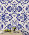 Ikat Floral Paisley Wallpaper, White Background Mural, Oversized Custom Size Wall Art, Non - Woven, Non - Adhesive, Modern Wall Paper, Removable - Adawall Wallpaper - Registered Trade Accounts Only, Wallpaper Wholesale Account - W77528 - Adawall Wholesale - Wallpaper Wholesaler