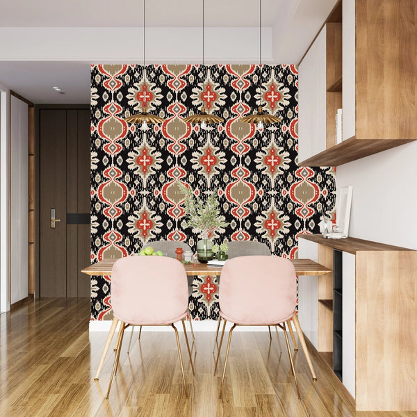 Ikat Tribal Ethnic Wallpaper, Seamless Pattern Mural, Oversized Custom Size Wall Art, Non - Woven, Non - Adhesive, Modern Wall Paper, Removable - Adawall Wallpaper - Registered Trade Accounts Only, Wallpaper Wholesale Account - W77674 - Adawall Wholesale - Wallpaper Wholesaler