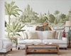 Indian Elephant Scene Wallpaper, Early Morning of India Historical Wall Mural, Green Custom Size Wall Covering, Non - Woven, Non - Pasted, Removable - Adawall Wallpaper - Registered Trade Accounts Only, Wallpaper Wholesale Account - t_FJ309-2 - Adawall Wholesale - Wallpaper Wholesaler