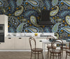 Indian Floral Pattern Wallpaper, Dark Background Mural, Oversized Custom Size Wall Art, Non - Woven, Non - Adhesive, Modern Wall Paper, Removable - Adawall Wallpaper - Registered Trade Accounts Only, Wallpaper Wholesale Account - W77530 - Adawall Wholesale - Wallpaper Wholesaler