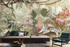 jungle Tigers Wall Mural, Ivory Nature Forest Theme Wallpaper, Custom Large Wall Mural, Non - Adhesive, Washable, Removable Wall Paper, Birds, Non - Woven Back - Adawall Wallpaper - Registered Trade Accounts Only, Wallpaper Wholesale Account - A311-1 - Adawall Wholesale - Wallpaper Wholesaler