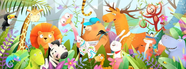 Kids Adventure Wallpaper, Jungle Animals Mural, Oversized Custom Size Wall Art, Non - Woven, Non - Adhesive, Modern Wall Paper, Removable - Adawall Wallpaper - Registered Trade Accounts Only, Wallpaper Wholesale Account - W78116 - Adawall Wholesale - Wallpaper Wholesaler