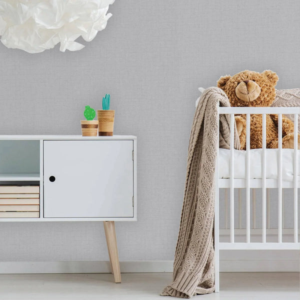 Kids Room Light Neutral Gray Textured Wallpaper, Boys Girls Bedroom Wallpaper, Nursery Wallpaper, 114 sq ft, Kids Bathroom Wallpaper - Walloro High End Wallcoverings & More