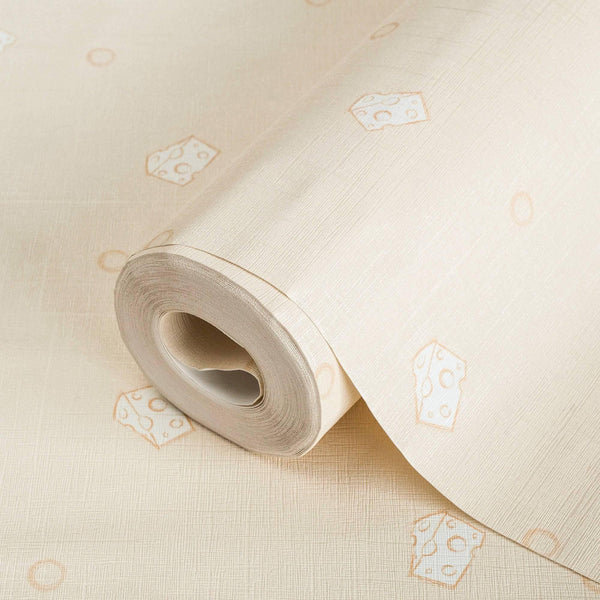 Kids Room Yellow Cheese Textured Wallpaper, Light Color White, Boys Girls Bedroom Wallpaper, Nursery Wallpaper, 114 sq ft Roll, Bathroom - Walloro High End Wallcoverings & More