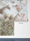 Kids World Map Wallpaper, Safari Animals Mural, Oversized Custom Size Wall Art, Non - Woven, Non - Adhesive, Modern Wall Paper, Removable - Adawall Wallpaper - Registered Trade Accounts Only, Wallpaper Wholesale Account - W78109 - Adawall Wholesale - Wallpaper Wholesaler