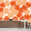 Orange Watercolor Shapes and Stains Wallpaper, Seamless Pattern Mural, Oversized Custom Size Wall Art, Non-Woven, Non-Adhesive, Modern Wall Paper, Removable
