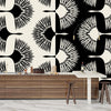Art Deco Crane Wallpaper, Seamless Pattern Mural, Oversized Custom Size Wall Art, Non-Woven, Non-Adhesive, Modern Wall Paper, Removable