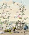 Blossom Chinoiserie Wallpaper, Birds Mural, Oversized Custom Size Wall Art, Non-Woven, Non-Adhesive, Modern Wall Paper, Removable