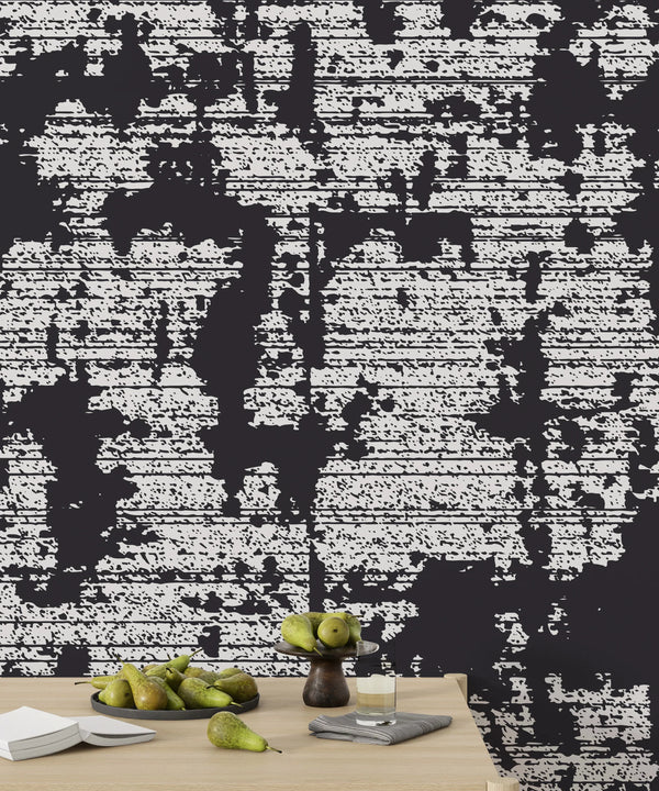 Black Grunge Texture Wallpaper, White Background Mural, Oversized Custom Size Wall Art, Non-Woven, Non-Adhesive, Modern Wall Paper, Removable