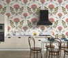 Floral Wallpaper, Boho Mural, Oversized Custom Size Wall Art, Non-Woven, Non-Adhesive, Modern Wall Paper, Removable