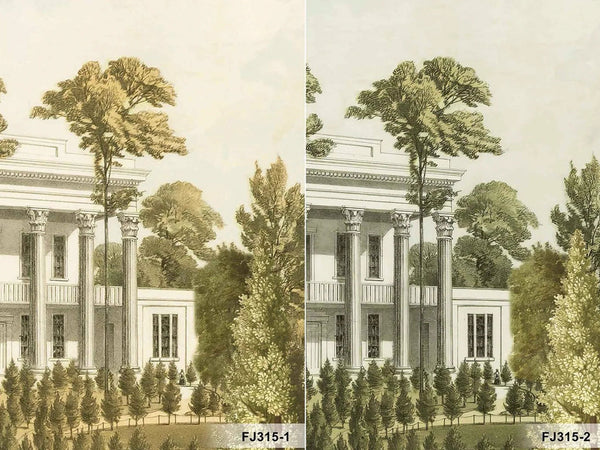 Landscape Scenic Wallpaper, Historical European Wall Mural, Light Green Custom Size Wall Covering, Non - Woven, Non - Adhesive, Removable, Washable - Adawall Wallpaper - Registered Trade Accounts Only, Wallpaper Wholesale Account - FJ315-1 - Adawall Wholesale - Wallpaper Wholesaler