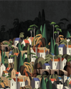 Landscape Wall Mural Houses Cityscape Stylish Wallpaper, Black Oversized Custom Size Wall Covering, Non - Woven, Non - Adhesive, Modern Large Art - Adawall Wallpaper - Registered Trade Accounts Only, Wallpaper Wholesale Account - t_SE318-1 - Adawall Wholesale - Wallpaper Wholesaler