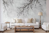 Large Blossom Tree Wallpaper, Gray Chinoiserie Nature Flowers Wall Mural, Custom Size Wall Covering, Non - Woven, Non - Pasted, Removable, Washable, Floral Art - Adawall Wallpaper - Registered Trade Accounts Only, Wallpaper Wholesale Account - FJ302-3 - Adawall Wholesale - Wallpaper Wholesaler