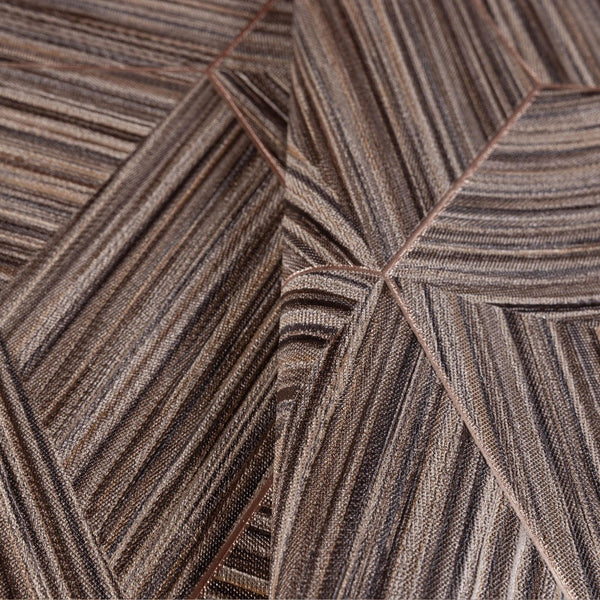 Large Hexagon Embossed Wallpaper, Brown Elegant Geometric Shapes Honeycomb Wallcovering, Large 114 sq ft Roll - Walloro High End Wallcoverings & More