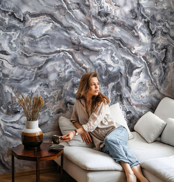 Large Marble Wall Mural, Marbled Wall Paper, Oversized Wall Art, Non - Woven, Non - Pasted, Removable, Large Abstract Wall Print Art - Adawall Wallpaper - Registered Trade Accounts Only, Wallpaper Wholesale Account - FJ319-3 - Adawall Wholesale - Wallpaper Wholesaler