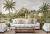 Large Tropical Indian Theme Wall Mural, India Early Morning Wallpaper, Blue Customized Wall Covering, Non - Woven, Non - Pasted, Washable, Removable - Adawall Wallpaper - Registered Trade Accounts Only, Wallpaper Wholesale Account - FJ311-2 - Adawall Wholesale - Wallpaper Wholesaler