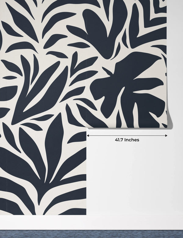 Leaf and Flower Pattern Wallpaper, Minimal Abstract Mural, Oversized Custom Size Wall Art, Non - Woven, Non - Adhesive, Modern Wall Paper, Removable - Adawall Wallpaper - Registered Trade Accounts Only, Wallpaper Wholesale Account - W77526 - Adawall Wholesale - Wallpaper Wholesaler