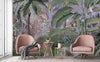 Leopard Jungle Wall Mural, Green Tropical Parrot Wall Mural, Kids Room, Nursery, Non - Pasted, Extra Large Wall Print, Removable, Forest, Palm Trees - Adawall Wallpaper - Registered Trade Accounts Only, Wallpaper Wholesale Account - A309-1 - Adawall Wholesale - Wallpaper Wholesaler
