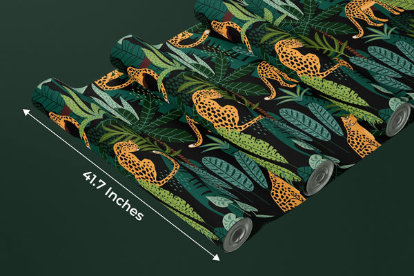 Leopards, Tropical Leaves Wallpaper, Seamless Pattern Mural, Oversized Custom Size Wall Art, Non - Woven, Non - Adhesive, Modern Wall Paper, Removable - Adawall Wallpaper - Registered Trade Accounts Only, Wallpaper Wholesale Account - W78025 - Adawall Wholesale - Wallpaper Wholesaler