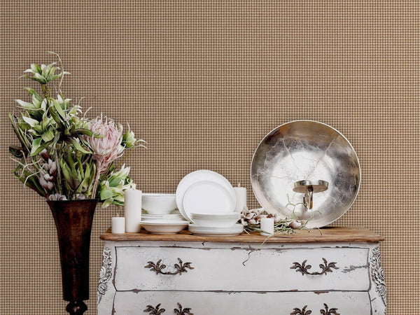 Light Beige Classic Houndstooth Wallpaper, Textured Non - Adhesive Wallcovering - Adawall Wallpaper - Registered Trade Accounts Only, Wallpaper Wholesale Account - 3718-2 - Adawall Wholesale - Wallpaper Wholesaler