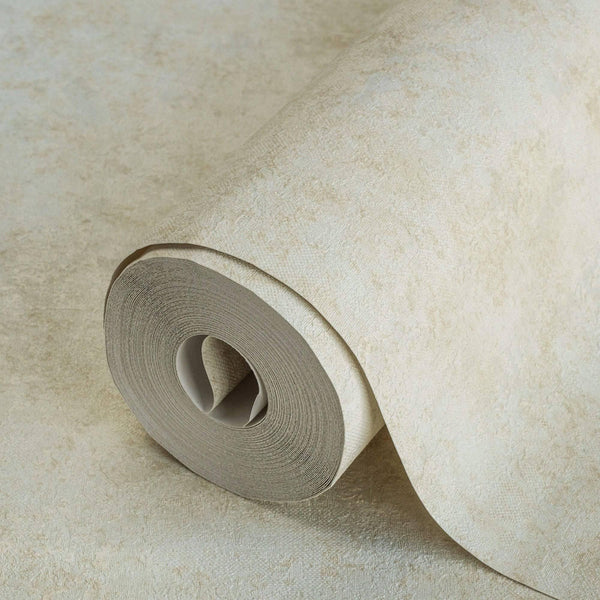 Light Beige Industrial Metallic Rustic Wallpaper, 3D Embossed Modern Worn-Out Style Distressed Weathered - Walloro High End Wallcoverings & More