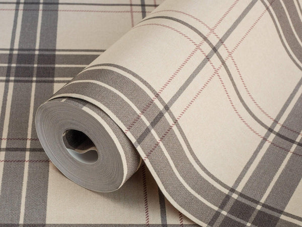 Light Beige Large Plaid Textured Wallpaper, Tartan Fabric Pattern Classical Modern Non - Pasted Wallcovering - Adawall Wallpaper - Registered Trade Accounts Only, Wallpaper Wholesale Account - 3714-3 - Adawall Wholesale - Wallpaper Wholesaler