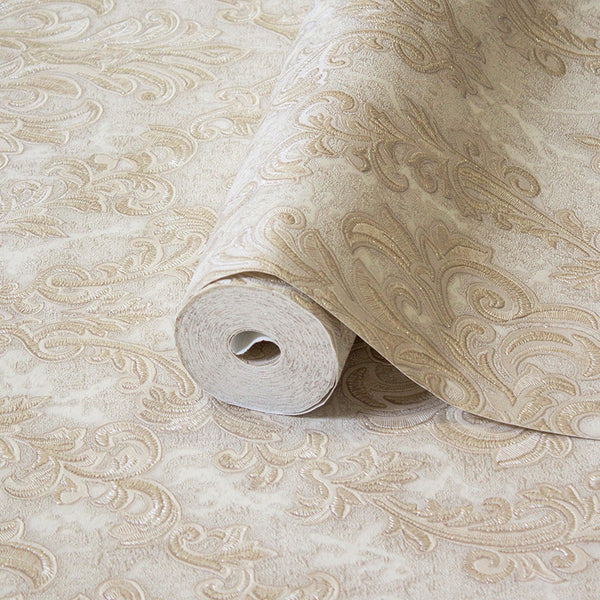 Light Beige Luxury Baroque Deep Embossed Wallpaper, Damask Ornate Patterns Sparkling Wallcovering - Adawall Wallpaper - Registered Trade Accounts Only, Wallpaper Wholesale Account - 1405-3 - Adawall Wholesale - Wallpaper Wholesaler