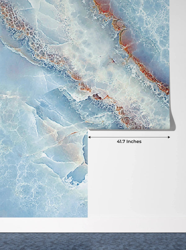 Light Blue Marble Wallpaper, Abstract Mural, Oversized Custom Size Wall Art, Non - Woven, Non - Adhesive, Modern Wall Paper, Removable - Adawall Wallpaper - Registered Trade Accounts Only, Wallpaper Wholesale Account - W77923 - Adawall Wholesale - Wallpaper Wholesaler