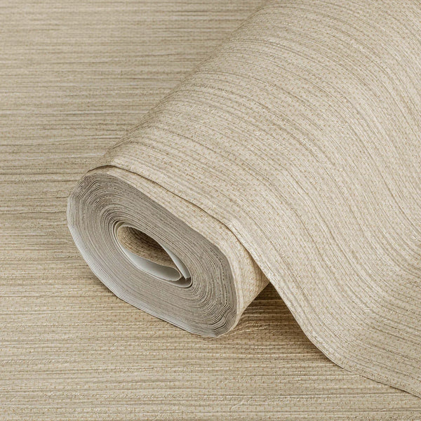 Light Color Striped Embossed Wallpaper, Jute Natural Color Linen Textured Wallcovering - Walloro High End Wallcoverings & More