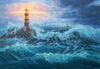 Lighthouse on the Seacoast Wallpaper, Oil Painting Mural, Oversized Custom Size Wall Art, Non - Woven, Non - Adhesive, Modern Wall Paper, Removable - Adawall Wallpaper - Registered Trade Accounts Only, Wallpaper Wholesale Account - W77614 - Adawall Wholesale - Wallpaper Wholesaler