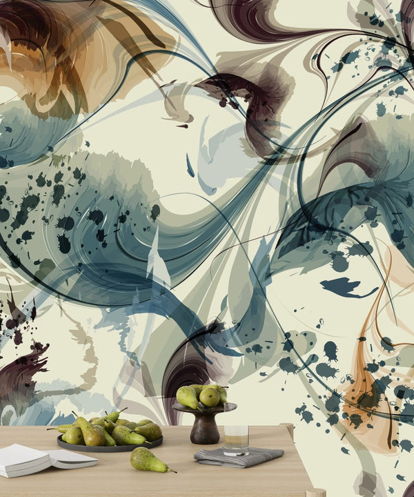 Liquid Watercolor Wallpaper, Abstract Flow Mural, Oversized Custom Size Wall Art, Non - Woven, Non - Adhesive, Modern Wall Paper, Removable - Adawall Wallpaper - Registered Trade Accounts Only, Wallpaper Wholesale Account - W77816 - Adawall Wholesale - Wallpaper Wholesaler