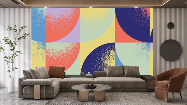Bold Composition Wallpaper, Modern Abstract Mural, Oversized Custom Size Wall Art, Non-Woven, Non-Adhesive, Modern Wall Paper, Removable